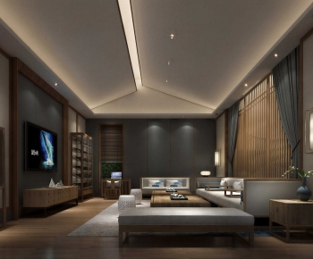 New Chinese Style A Living Room-ID:457806114