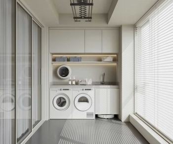 Modern Balcony Laundry Room-ID:371886975