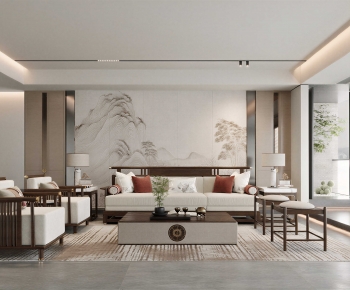 New Chinese Style A Living Room-ID:783562904