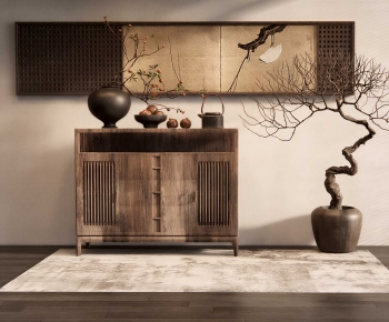 New Chinese Style Entrance Cabinet-ID:427113061