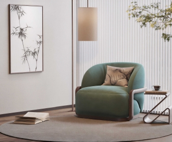 New Chinese Style Single Sofa-ID:889079656