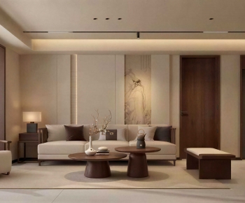 New Chinese Style A Living Room-ID:500808006
