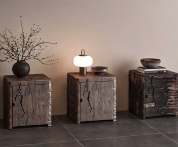 Wabi-sabi Style Bedside Cupboard-ID:370237113