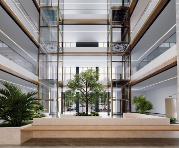 Modern Office Reception Desk-ID:495367055