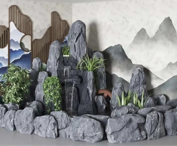 New Chinese Style Plant Landscaping-ID:913466935