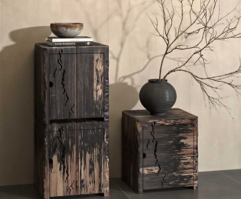 Wabi-sabi Style Bedside Cupboard-ID:870285032
