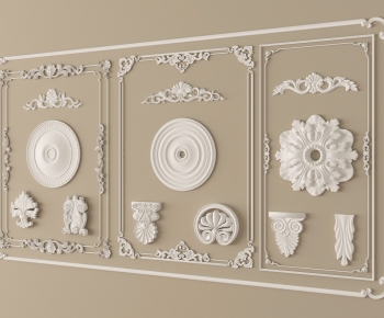 French Style Plaster Carved Top Plate-ID:117172961