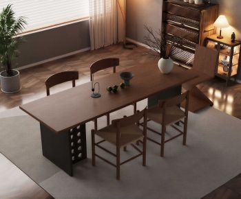 Wabi-sabi Style Dining Table And Chairs-ID:401940112