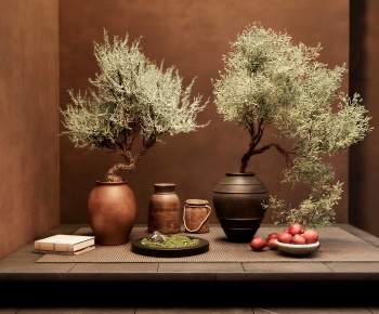 Wabi-sabi Style Potted Green Plant-ID:693551061