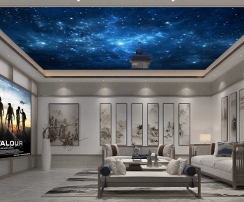 New Chinese Style A Living Room-ID:575319056