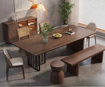 Wabi-sabi Style Dining Table And Chairs-ID:194725999
