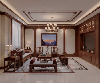 New Chinese Style A Living Room-ID:404138093