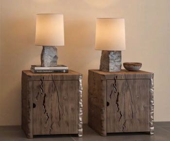 Wabi-sabi Style Bedside Cupboard-ID:124321061