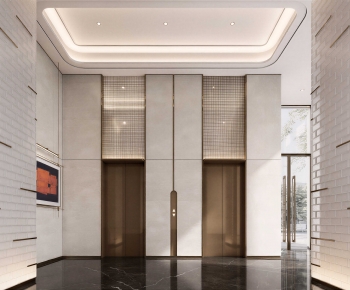 Modern Corridor Elevator Hall-ID:739756117