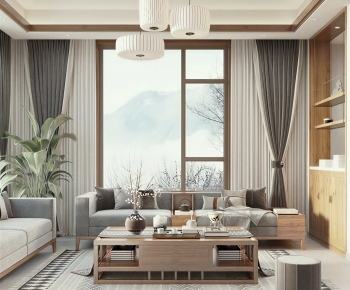 New Chinese Style A Living Room-ID:783500913