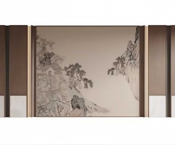 New Chinese Style TV Wall-ID:584086892