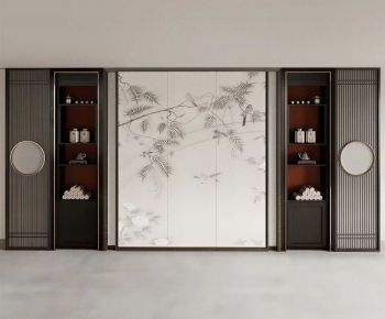 New Chinese Style TV Wall-ID:163045887