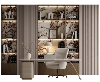 Modern Computer Desk And Chair-ID:605091091