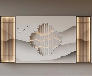 New Chinese Style TV Wall-ID:378180039