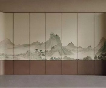 New Chinese Style TV Wall-ID:444142101