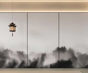 New Chinese Style TV Wall-ID:138890735