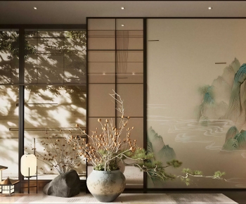 New Chinese Style A Living Room-ID:300009971