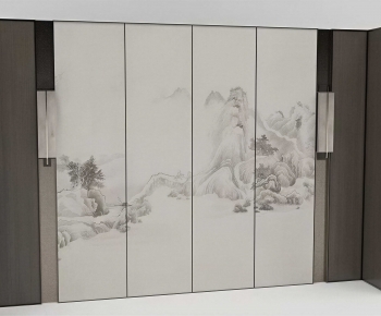 New Chinese Style TV Wall-ID:470047009