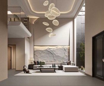 New Chinese Style A Living Room-ID:437040359