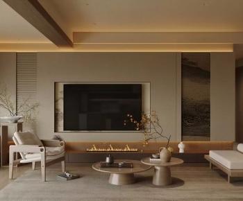 New Chinese Style A Living Room-ID:963498121