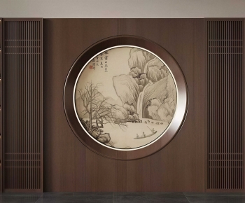 New Chinese Style TV Wall-ID:212304128