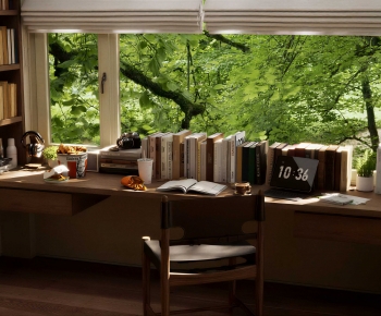 Modern Computer Desk And Chair-ID:540971992