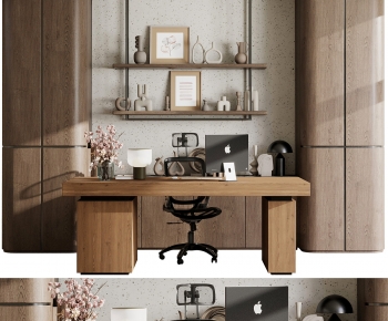 Modern Office Desk And Chair-ID:291393048