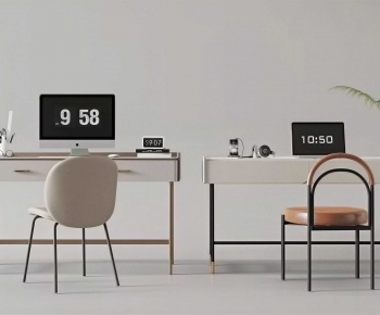 Modern Computer Desk And Chair-ID:366837021