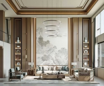 New Chinese Style A Living Room-ID:355334047