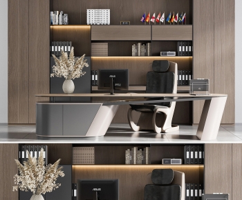 Modern Office Desk And Chair-ID:164089924