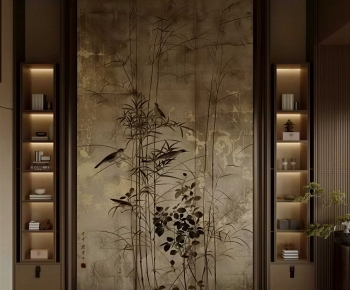 New Chinese Style TV Wall-ID:242377048