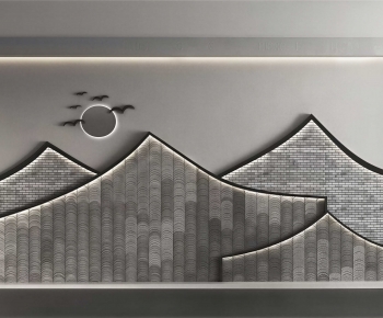 New Chinese Style TV Wall-ID:459150089