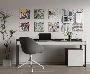 Modern Computer Desk And Chair-ID:798655031
