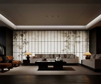 New Chinese Style A Living Room-ID:568908936