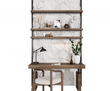 Modern Computer Desk And Chair-ID:322366008