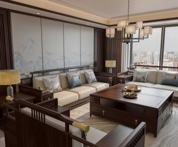 New Chinese Style A Living Room-ID:530561924