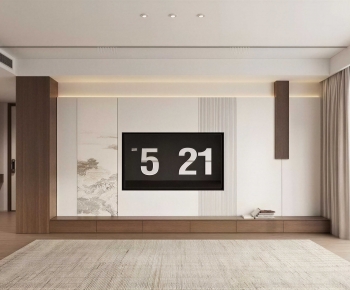 New Chinese Style TV Wall-ID:484442007