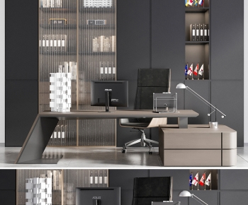 Modern Office Desk And Chair-ID:239520143