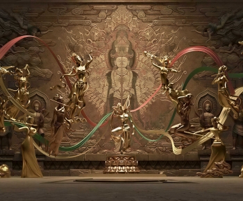 New Chinese Style Exhibition Hall-ID:966489087