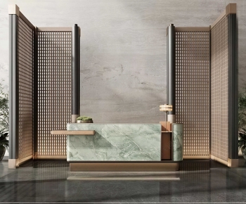 New Chinese Style Office Reception Desk-ID:685560798