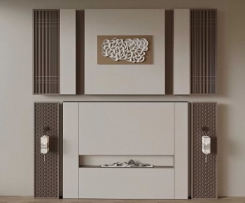 New Chinese Style TV Wall-ID:335297117