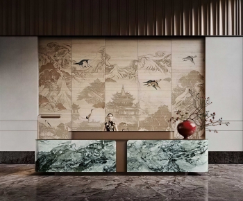 New Chinese Style Reception Desk-ID:225070955