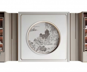 New Chinese Style TV Wall-ID:344169139