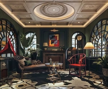 Retro Style A Living Room-ID:935173999