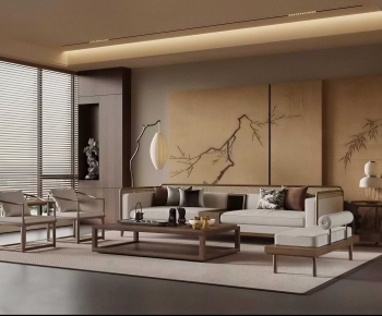 New Chinese Style A Living Room-ID:584696055